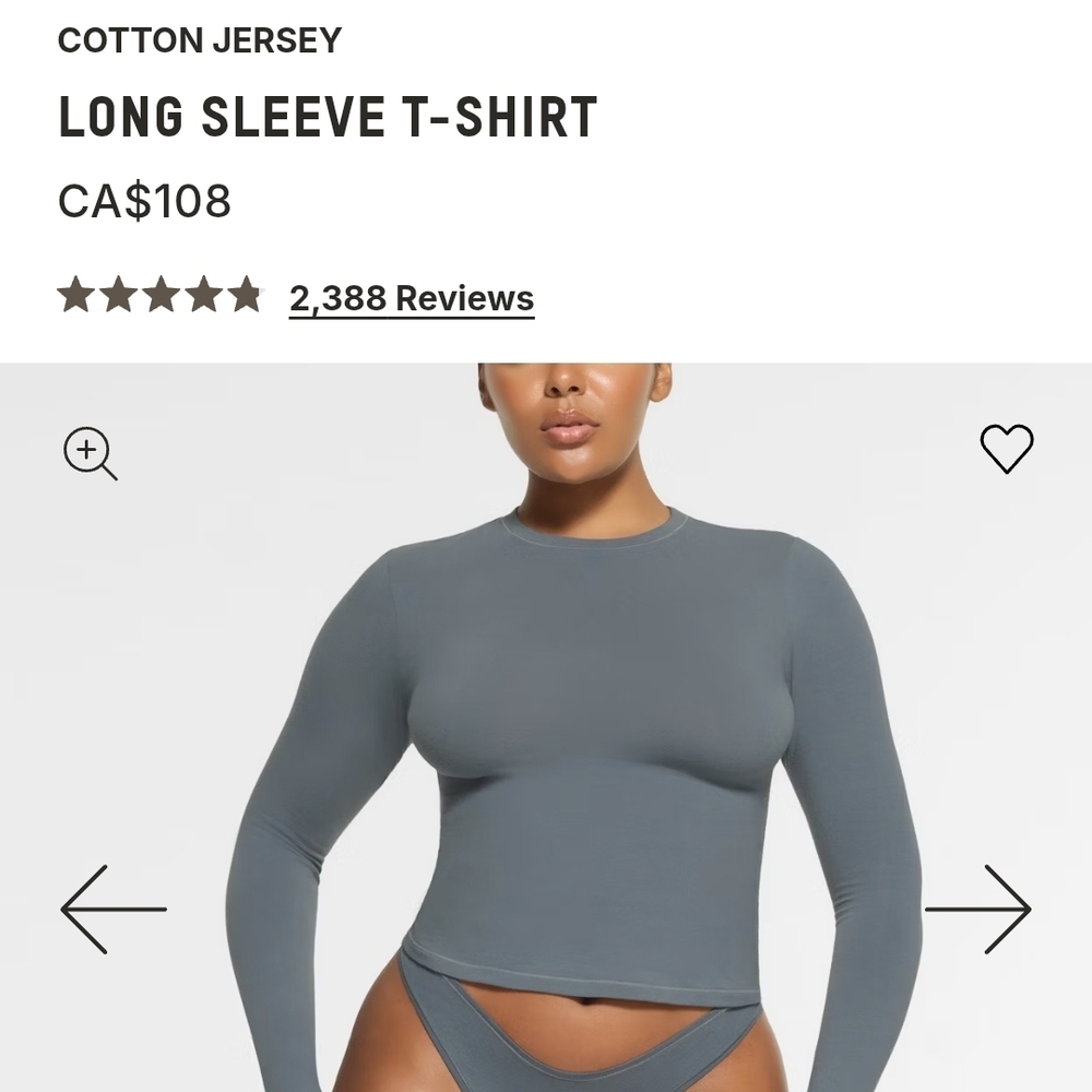 SKIMS Long Sleeve T-Shirt - Slate Blue